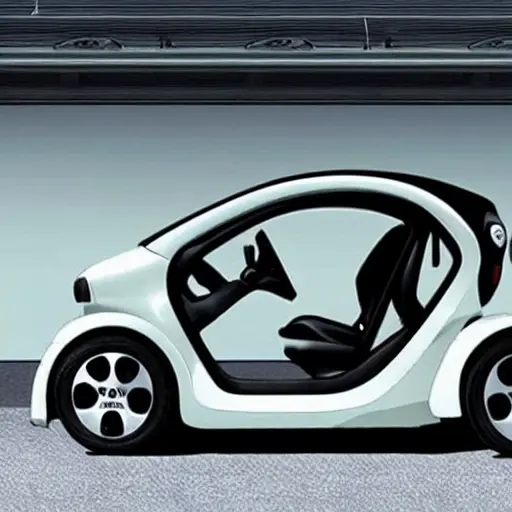 a blurry, low-resolution photo of a mechanic working on the air conditioning system of a Renault Twizy 2012, inside a dimly lit garage, grainy texture, poor lighting