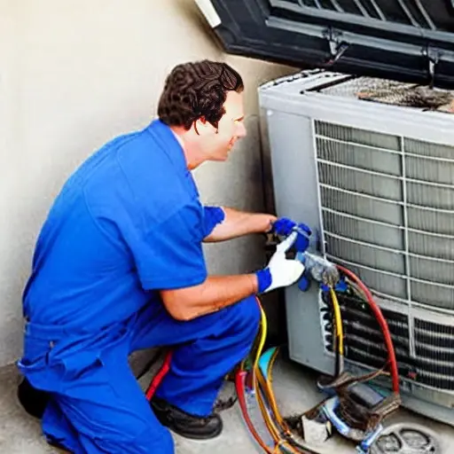 a blurry and pixelated photograph of a mechanic repairing an air conditioning unit inside a car, low resolution, poor lighting, grainy texture