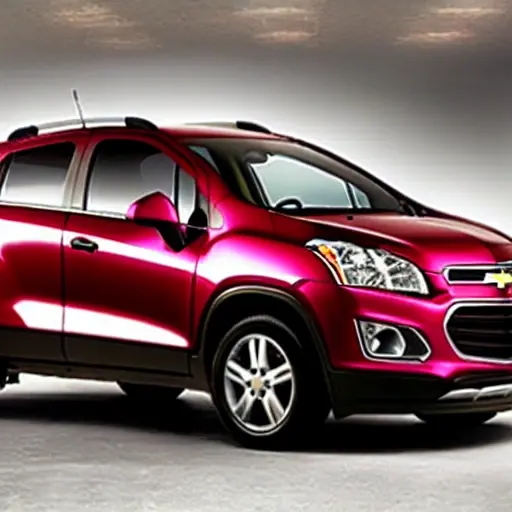 a blurry and grainy photo of a Chevrolet Trax 2013 inside a dimly lit auto repair shop, the car is on a lift, tools scattered around, low resolution, poor lighting