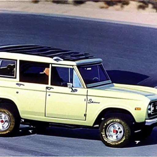 A low resolution, grainy, and blurry photo of a Ford Bronco Sport 2021 with the hood open, showing the engine bay. An oil drain pan is placed underneath the vehicle, and a person's hands are visible unscrewing the oil filter. The lighting is dim and the colors are slightly washed out.