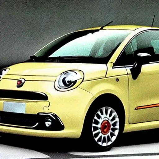 a blurry, low-resolution photograph of a Fiat Idea car from 2004 to 2016, parked in a dimly lit garage, a mechanic is looking at the engine bay with a diagnostic tool, grainy texture, poor lighting