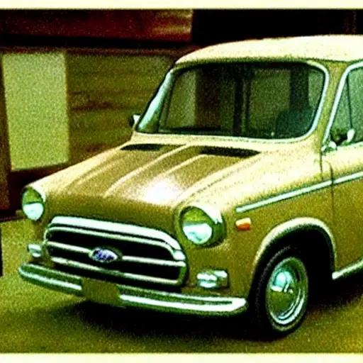 A low resolution, grainy, and blurry photograph of a Ford Freestar minivan from the 2000s parked in a dimly lit garage. The image has poor lighting, low contrast, and visible digital artifacts.