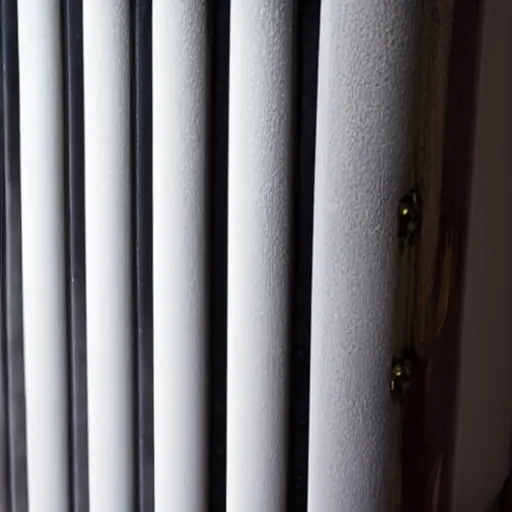 a close-up view of a radiator being cleaned with water and foam, low resolution, blurry details, washed out colors, grainy texture