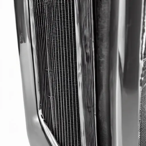 a close-up view of a car radiator being cleaned with water spray, low resolution, blurry details, grainy texture