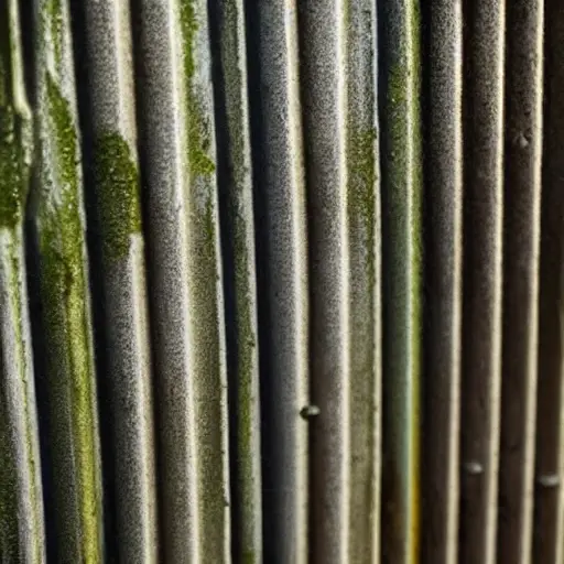 a close-up of a dirty radiator from a Hyundai Elantra 2000, being sprayed with water, low resolution, blurry, grainy, washed out colors