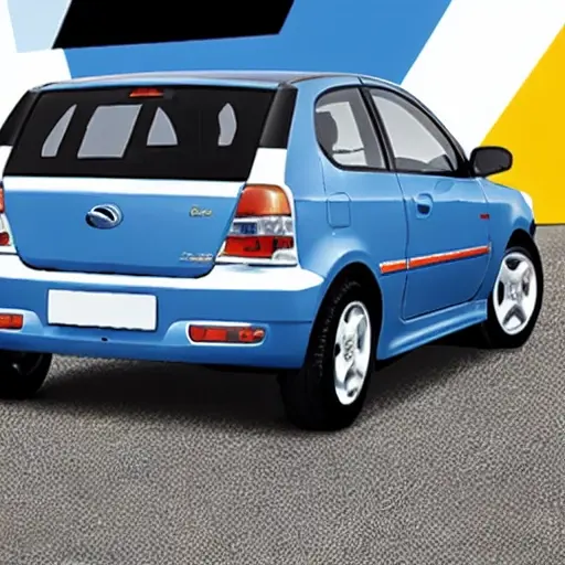 a Daewoo Kalos car from 2002 to 2007, parked in a dimly lit garage, a mechanic is looking at the engine bay with a diagnostic tool, grainy texture, low resolution, blurry details