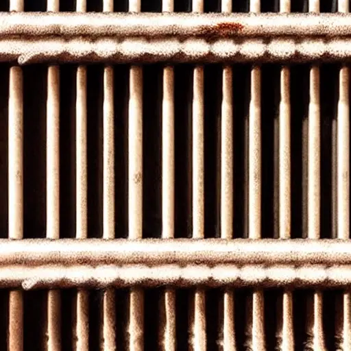 a close-up view of a radiator being cleaned with water spray, low resolution, blurry details, grainy texture