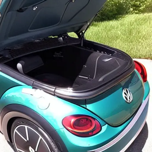 a low resolution blurry photo of a Volkswagen New Beetle engine bay with an oil filter and drain pan visible