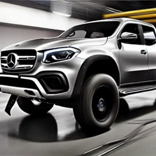 a gritty and blurry photo of a Mercedes X-Class 2018 suspension system being repaired in a dimly lit garage, tools scattered around, low resolution, poor lighting