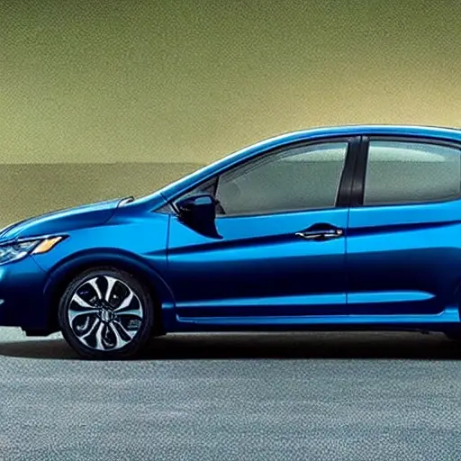 A low resolution, grainy, and blurry photograph of a Honda Jade car from 2013 to 2020, parked in a dimly lit garage. The image has poor lighting, low contrast, and visible digital artifacts, resembling a compressed video still or a cheap phone camera picture.