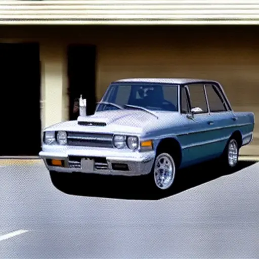 A low resolution, grainy, and blurry photograph of a GAZ Gazelle Next 2013 model vehicle parked in a dimly lit garage. The image has poor lighting, low contrast, and visible digital artifacts, resembling a compressed video still.