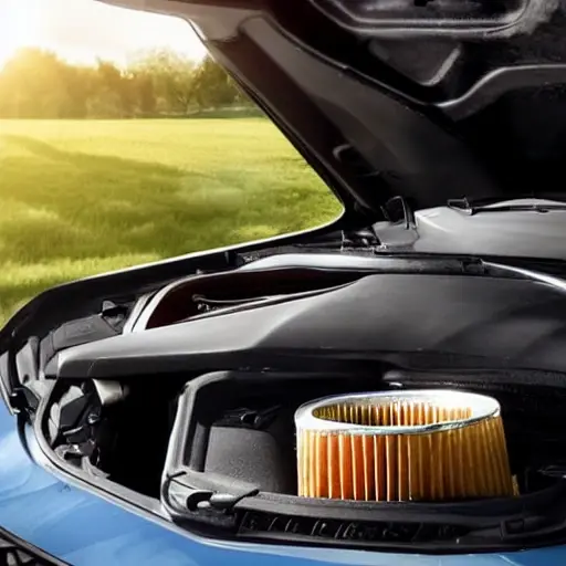 a close-up view of a Volvo V60 Cross Country 2019 engine bay with the oil filter and oil drain plug visible, a person's hands holding an oil wrench and an oil drain pan underneath, low resolution, blurry details, grainy texture