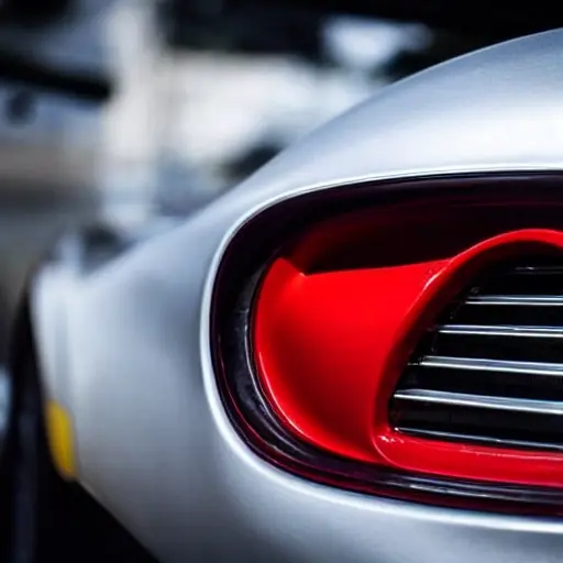 a close-up view of a Ferrari GTC4 Lusso radiator being cleaned, low resolution, blurry details, washed out colors, amateur photography