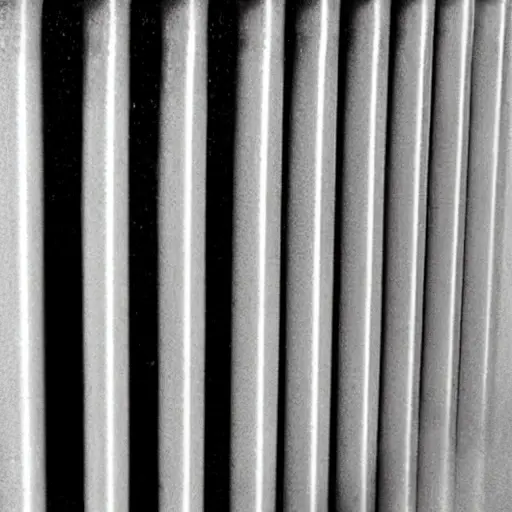 a close-up view of a radiator being cleaned with a water spray, low resolution, blurry details, grainy texture, washed out colors