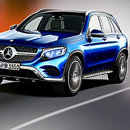 a Mercedes GLC class car from 2015 with its front wheel removed, exposing the suspension components, a mechanic in blue overalls is working on the suspension with a wrench, blurry background of a dimly lit garage, low resolution, grainy texture